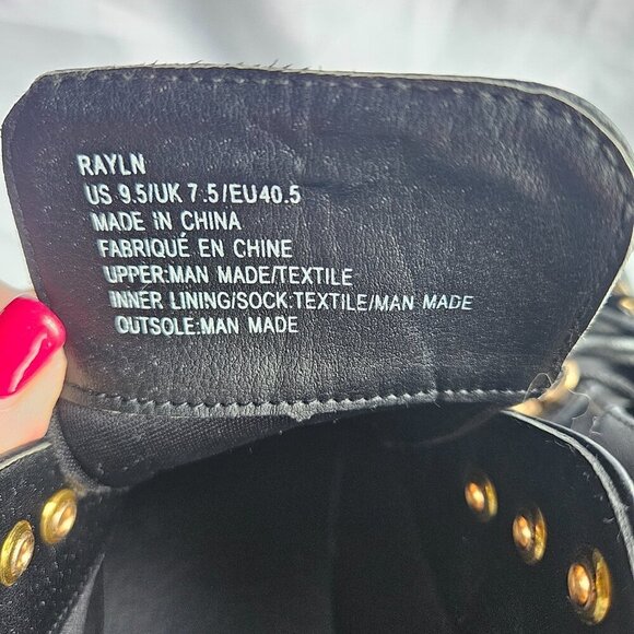 JustFab Women’s Rayln Lace-Up Black Chunky Boot 90’s Fashion Shoes Plaid Detail - Picture 10 of 11